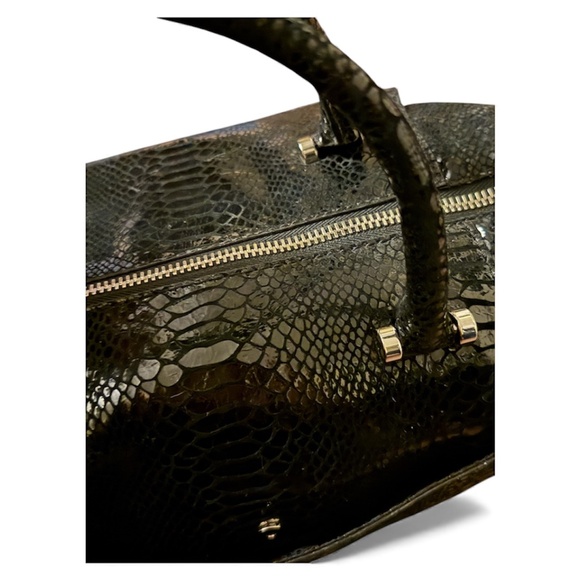 Michael Kors Snake Embossed Leather Shoulder Bag/Cross Body Jet Set BlacK - Picture 8 of 16